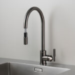 Kitchen Taps / Mixer With Pull Out Spray / Cross / Gun Metal