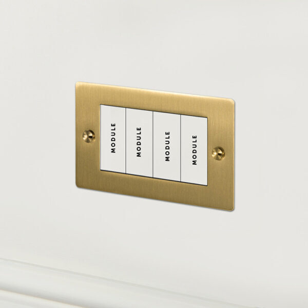 2G Euro Plate - 4 Mod / Brass