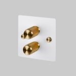 2G Dimmer / White / Brass