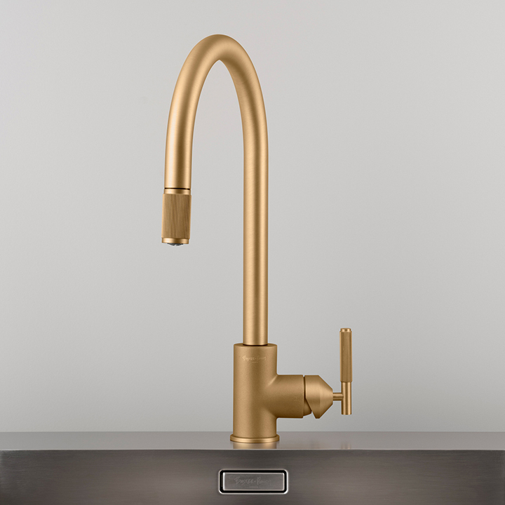 hpwiZQD.jpg Kitchen Taps / Mixer With Pull Out Spray / Linear / Brass - Image 1