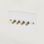 4G Toggle Switch / White / Brass