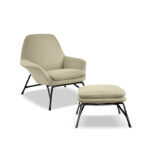 Kean Lounge Chair Beige Fabric Iron Painted Leg - Image 2