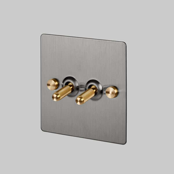 2G Toggle Switch / Steel / Brass