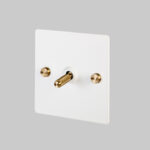 1G Toggle Switch / White / Brass - Image 2