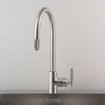 Kitchen Taps / Mixer With Pull Out Spray / Linear / Steel - Image 3
