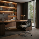 Eames Aluminium Management Black Leather (With Castor) - Image 3