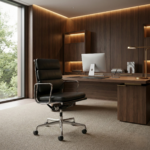 Eames Aluminium Management Softpad Black (With Castor) - Image 3