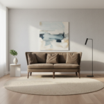 Canon Sofa 3 Seater Sofa Dark Brown Fabric - Image 2