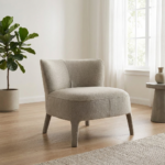 Canon Lounge Chair Lowback Armless (H. 80) Light Greige Fabric - Image 2