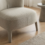 Canon Lounge Chair Lowback Armless (H. 80) Light Greige Fabric - Image 3