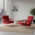 Emporia Lounge Chair Red Fabric - Image 4