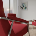 Emporia Lounge Chair Red Fabric - Image 3