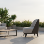 Melrose Lounge Chair Light Grey Fabric - Image 4