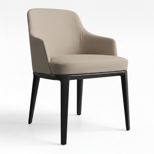 Matthew Dining Chair Beige Fabric - Microfiber Leather