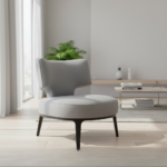 Rios Lounge Chair Light Grey Fabric - Image 4