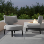 Rios Lounge Chair Light Grey Fabric - Image 2