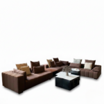 Riverso Modular Set Sofa C Fabric Dark Brown