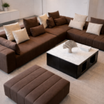 Riverso Modular Set Sofa C Fabric Dark Brown - Image 4