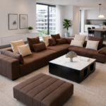 Riverso Modular Set Sofa C Fabric Dark Brown - Image 5