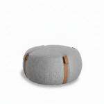 Sarnia Pouf Large Stool Grey Fabric - Image 2