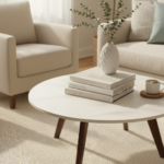 Tiverton Round Coffee Table White Marble - Image 4