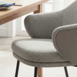 Vesta Dining Chair Light Grey Fabric - Image 3