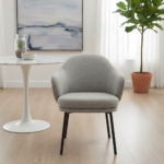 Vesta Dining Chair Light Grey Fabric - Image 4